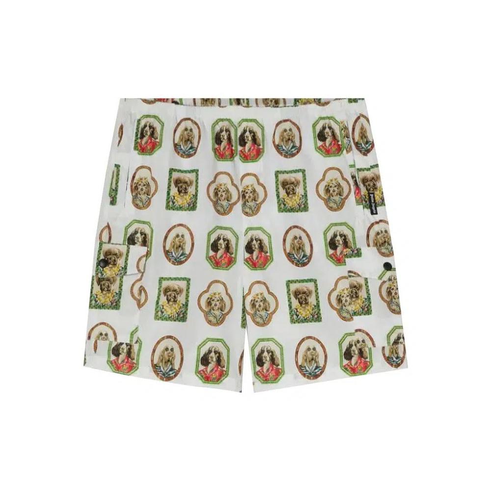 Плавки Palm Angels Hawaiian Dogs Swim Short 'White/Multicolor' 1