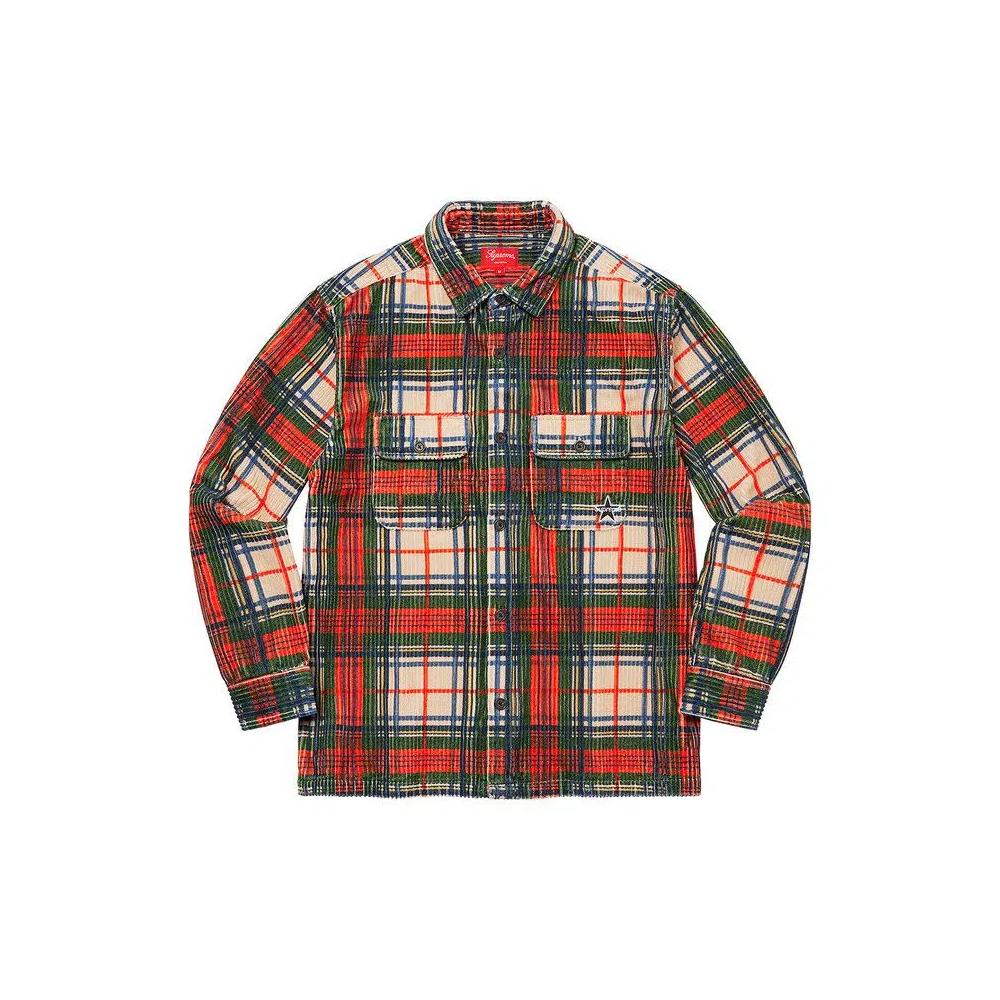 Рубашки и топы Supreme Corduroy Shirt 'Plaid' 1