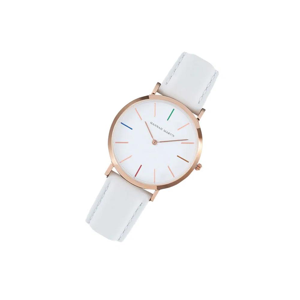 Hue White Женские кожаные кварцевые часы 2