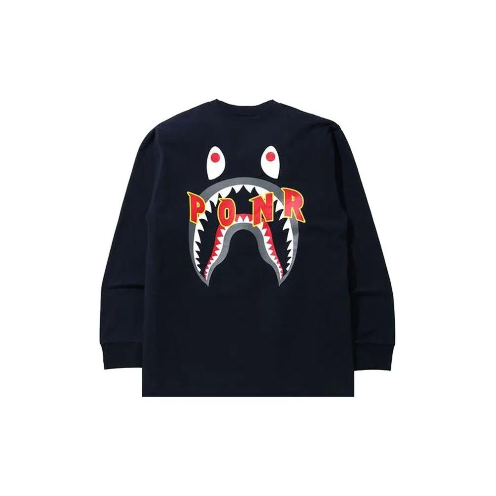 Футболки BAPE Shark PONR Long-Sleeve Tee 'Navy' 2