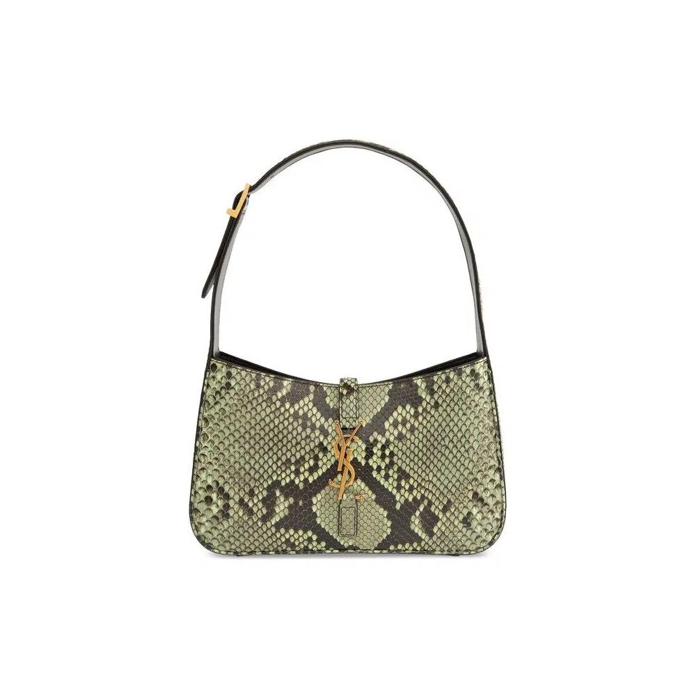 Сумки через плечо Saint Laurent Le 5 À 7 Python Shoulder Bag 'Sweet Lime/Black' 1