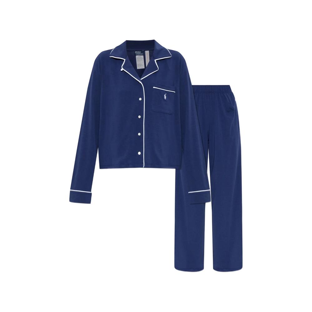 logo-embroidered contrast-trim pajama 1