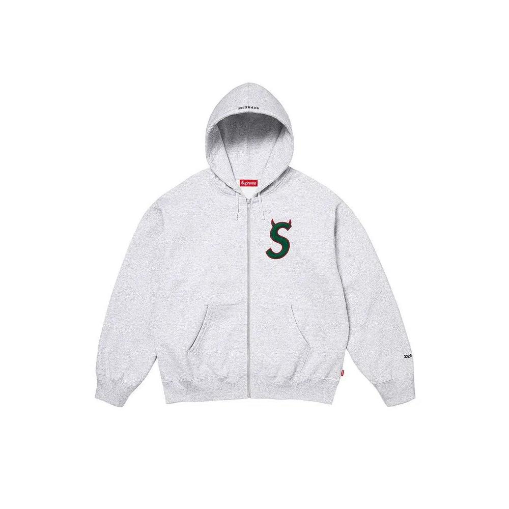 Худи Supreme Devil S Logo Zip Up Hooded Sweatshirt 'Пепельно-серый' 1