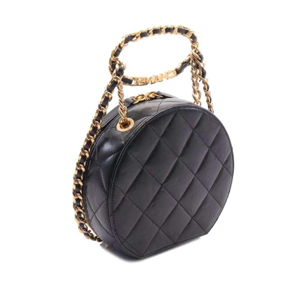 Стеганая сумка-сэтчел Chain Top Handle Round Clutch on Chain с логотипом (2021-2023 годы) 2