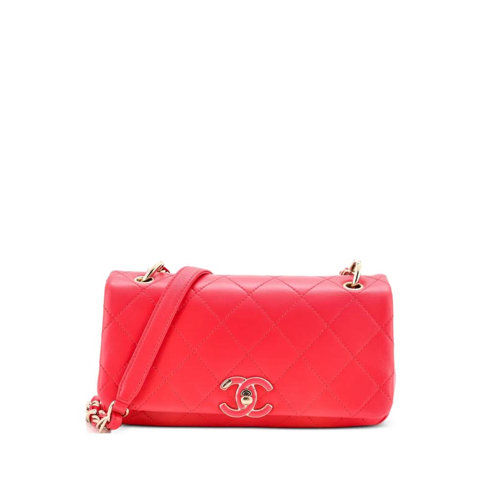Стеганая сумка на плечо Twist Chain Enamel CC Flap Bag 1