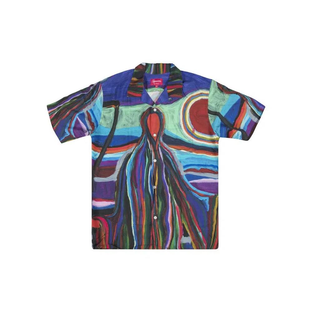 Рубашки на пуговицах Supreme Reaper Rayon Short-Sleeve Shirt 'Синий' 1