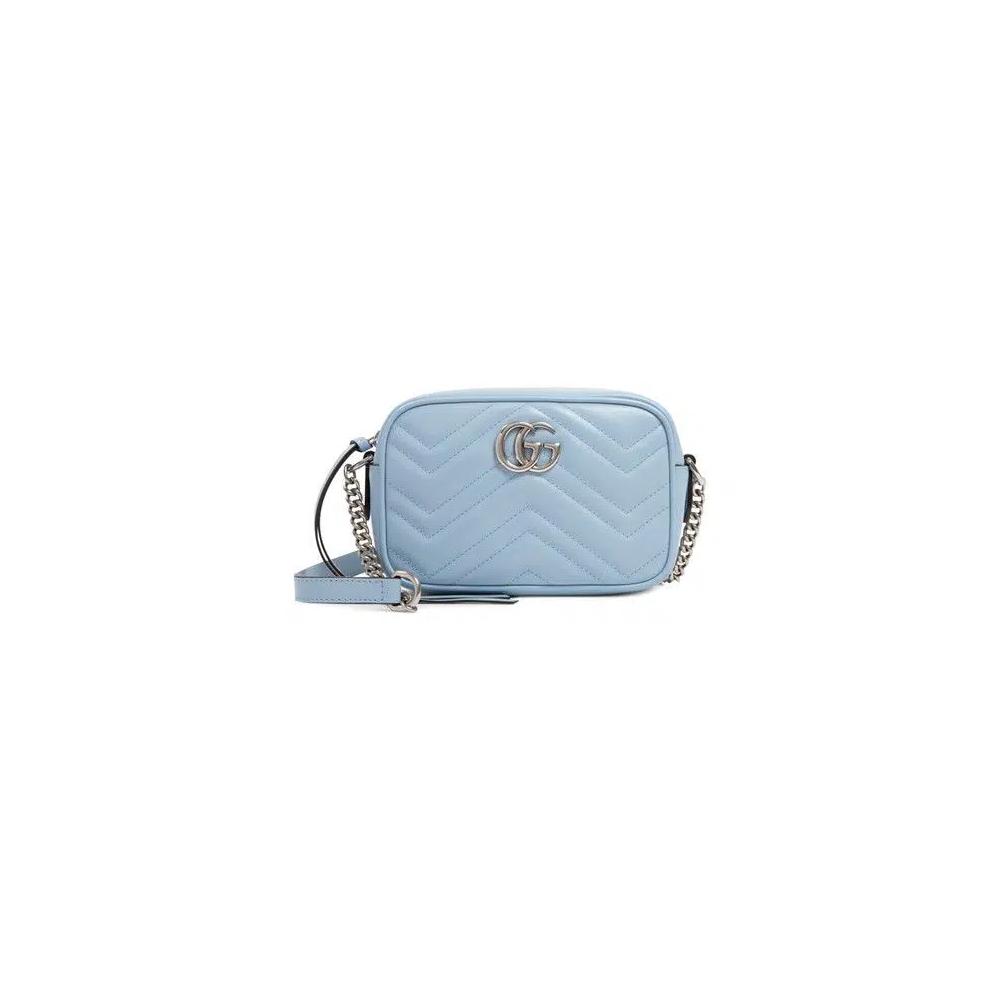 Сумки на плечо Gucci GG Marmont Matelassé Mini Bag 'Pastel Blue' 1