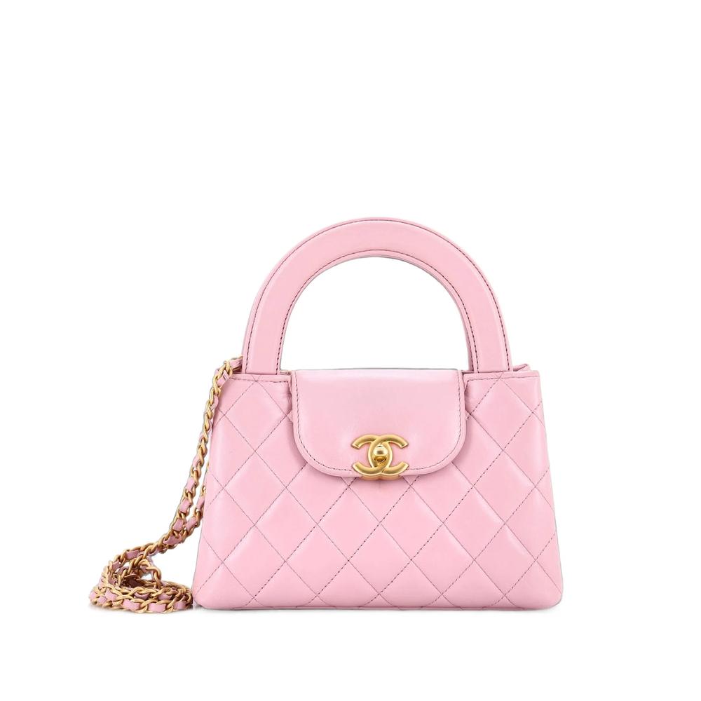 Kelly Top Handle Shopping Bag Quilted Shiny Aged Calfskin Mini satchel 1