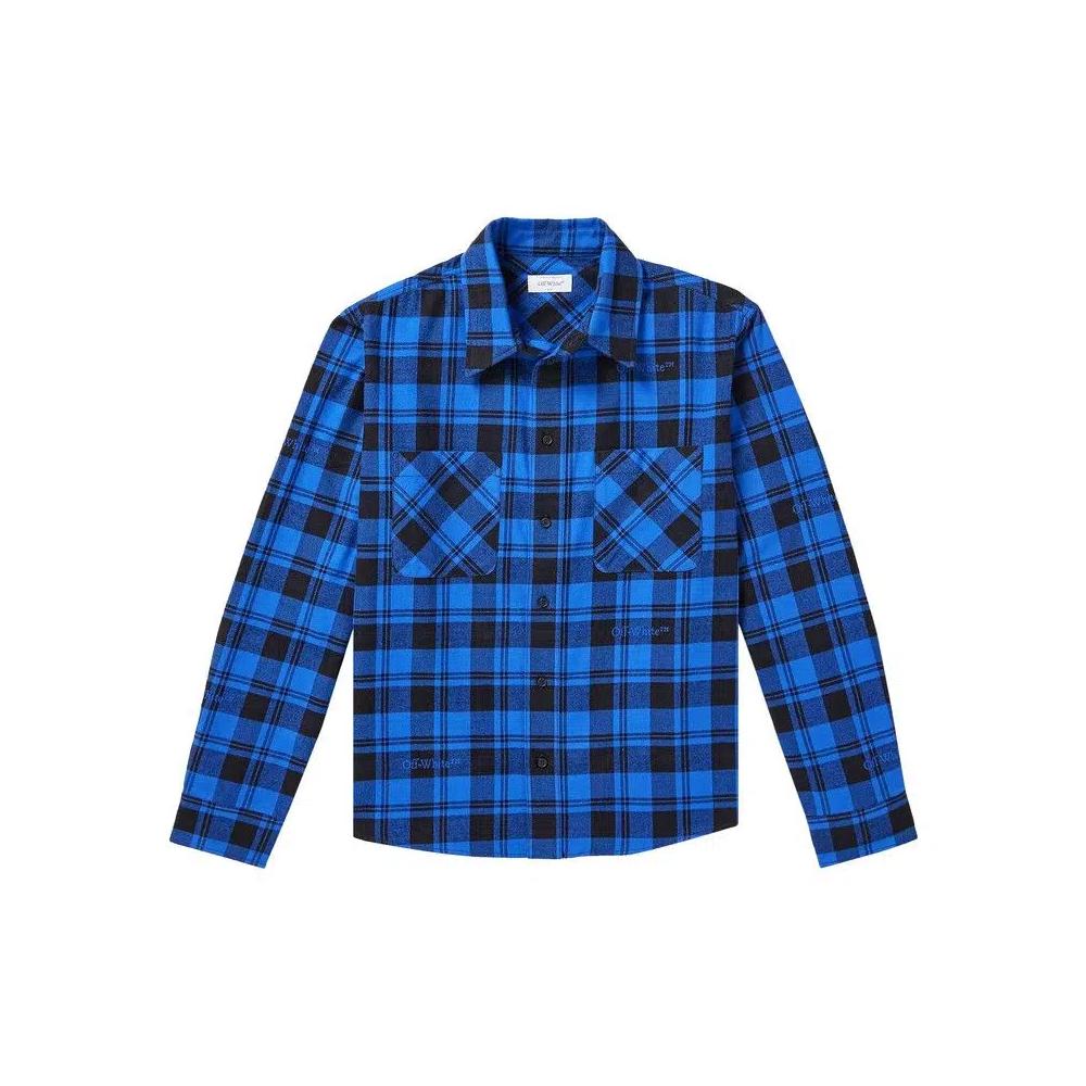 Фланелевые рубашки Off-White Check Flannel Shirt 'Blue/Black' 1