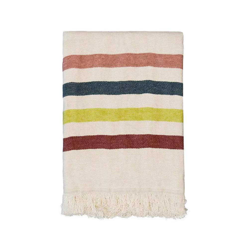 Полосатое полотенце Belgian Fouta с бахромой 2