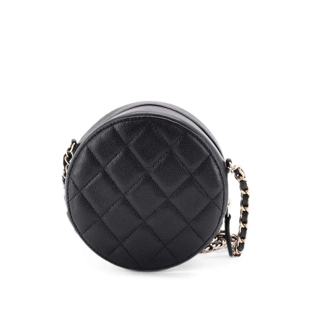 Мини-сумка через плечо Round Clutch with Chain Quilted Caviar 2