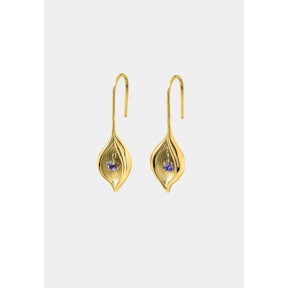 Капли Cora Butterflies с танзанитом в позолоте 18K 2