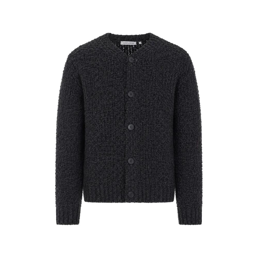bouclé-knit V-neck cardigan 1