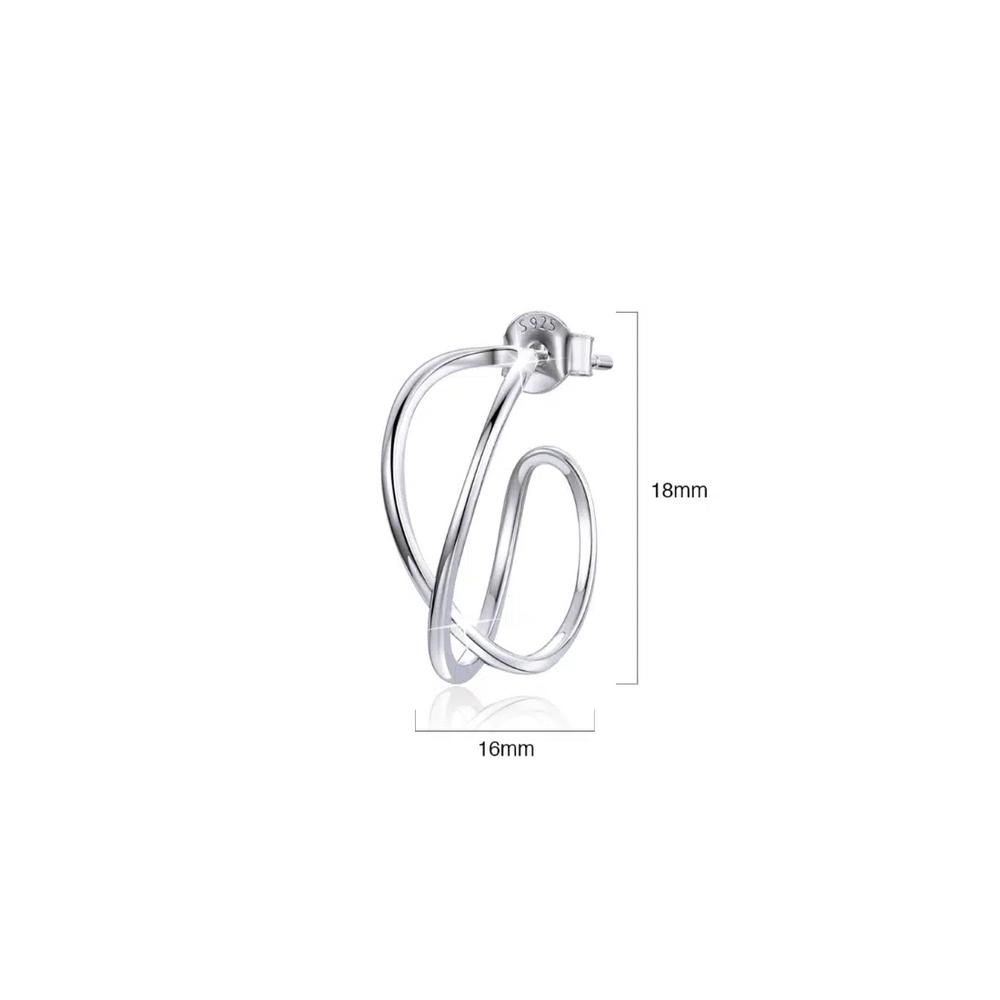Серьги-кольца из стерлингового серебра 925 пробы Dramatic C-hoop 5