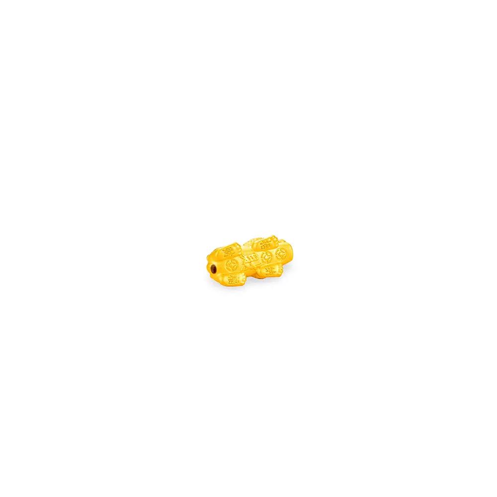 999.9/24K Чистое золото 3D подвеска Пиксиу (1.23 г ±) 3