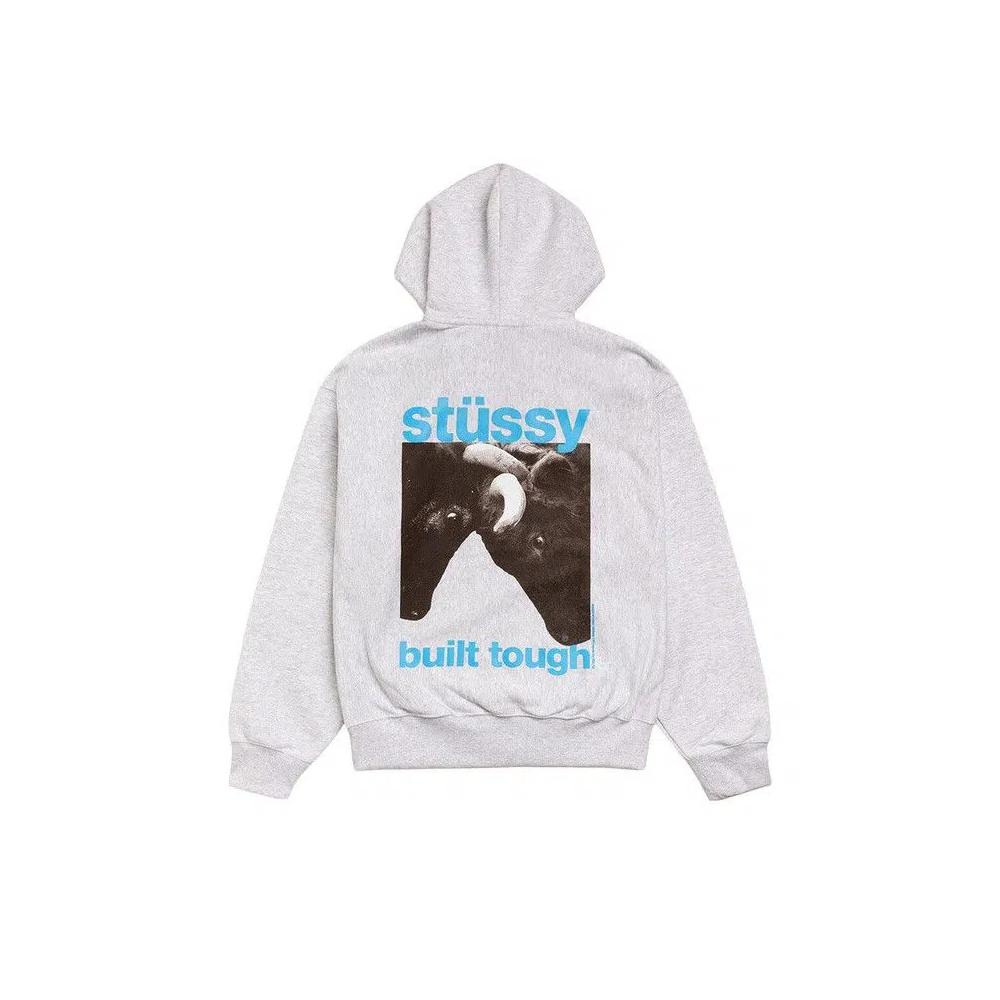 Молнии Stussy Built Tough Zip Hoodie 'Ash Heather' 2