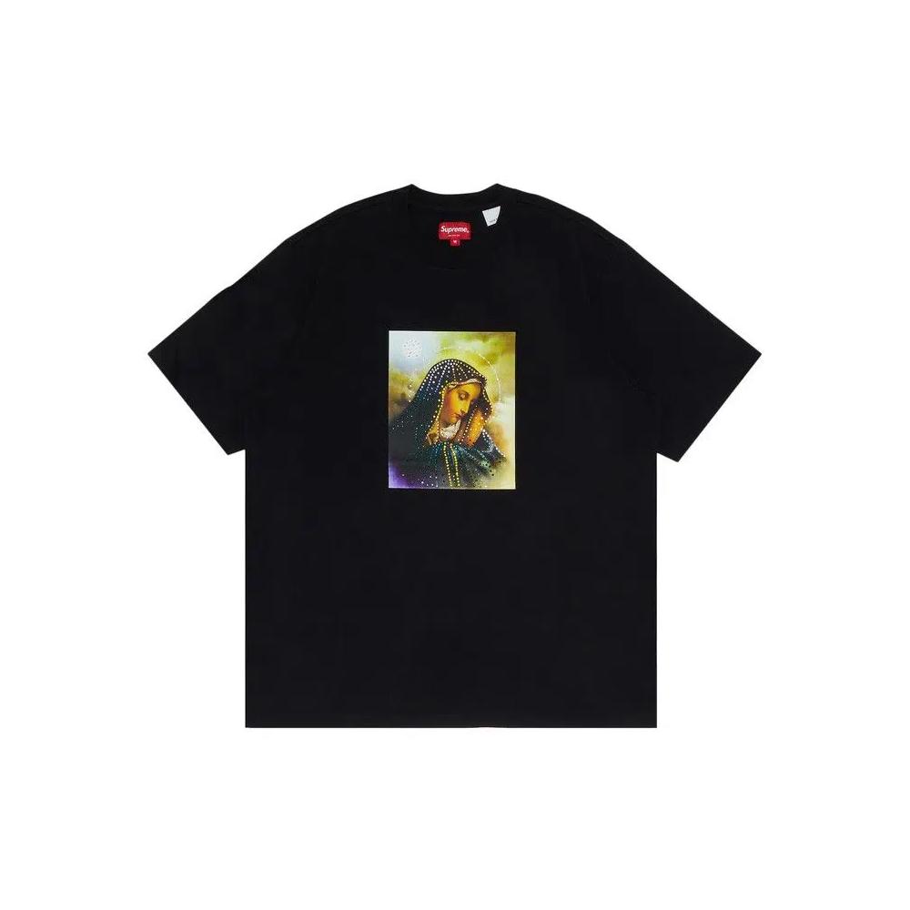 Футболки Supreme Mary Rhinestone Short-Sleeve Top 'Black' 1