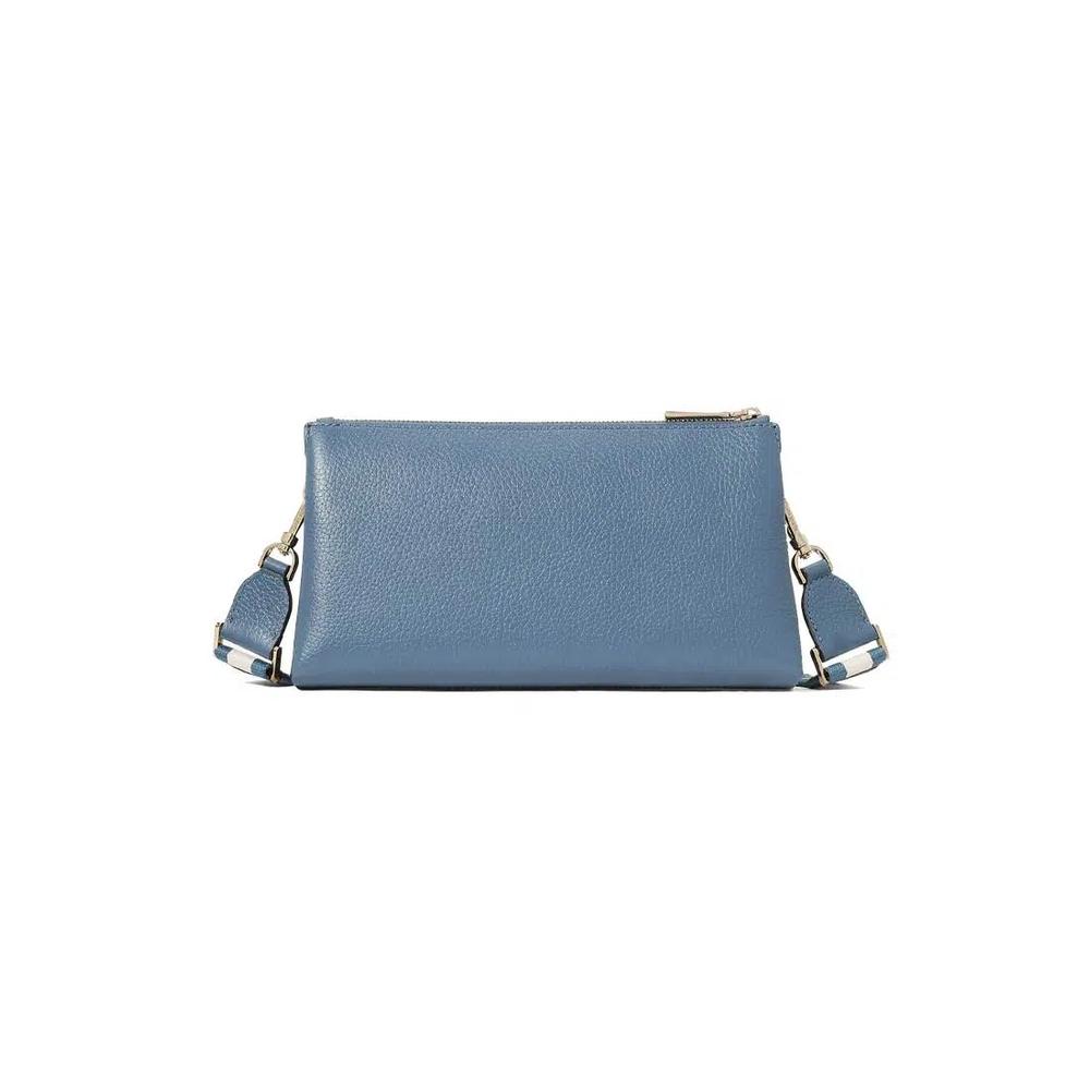 Emma Pebbled Leather Мини-сумка через плечо Голубой камень KK257 3