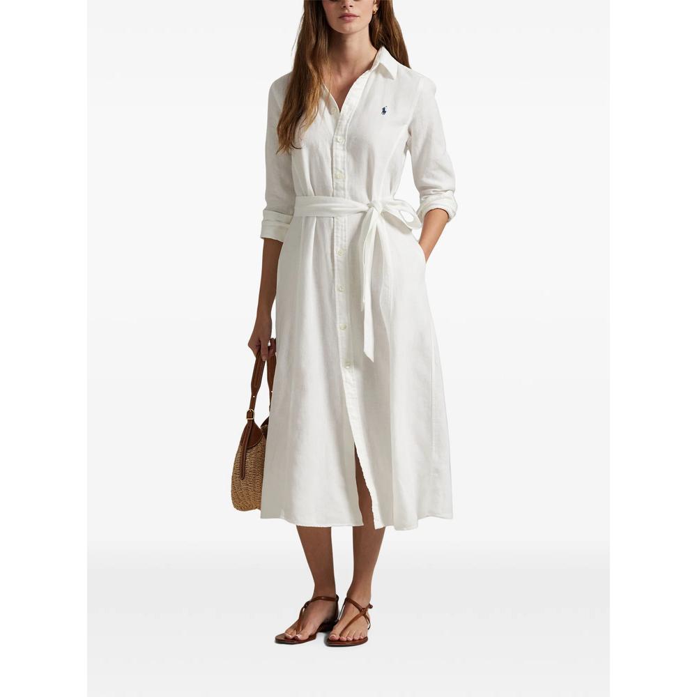 belted linen midi shirt dress 2