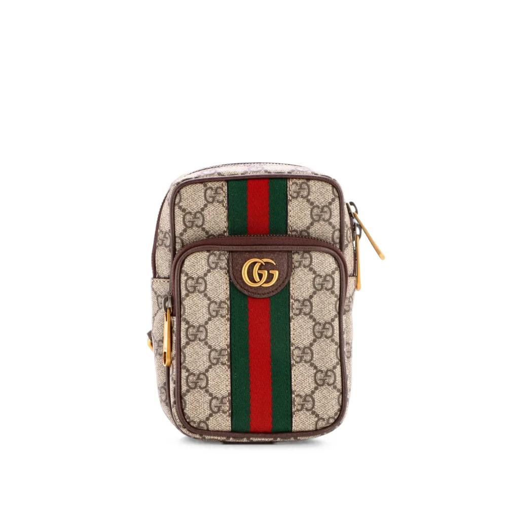 Мини-сумка через плечо Ophidia Front Pocket Zip GG Coated Canvas 1