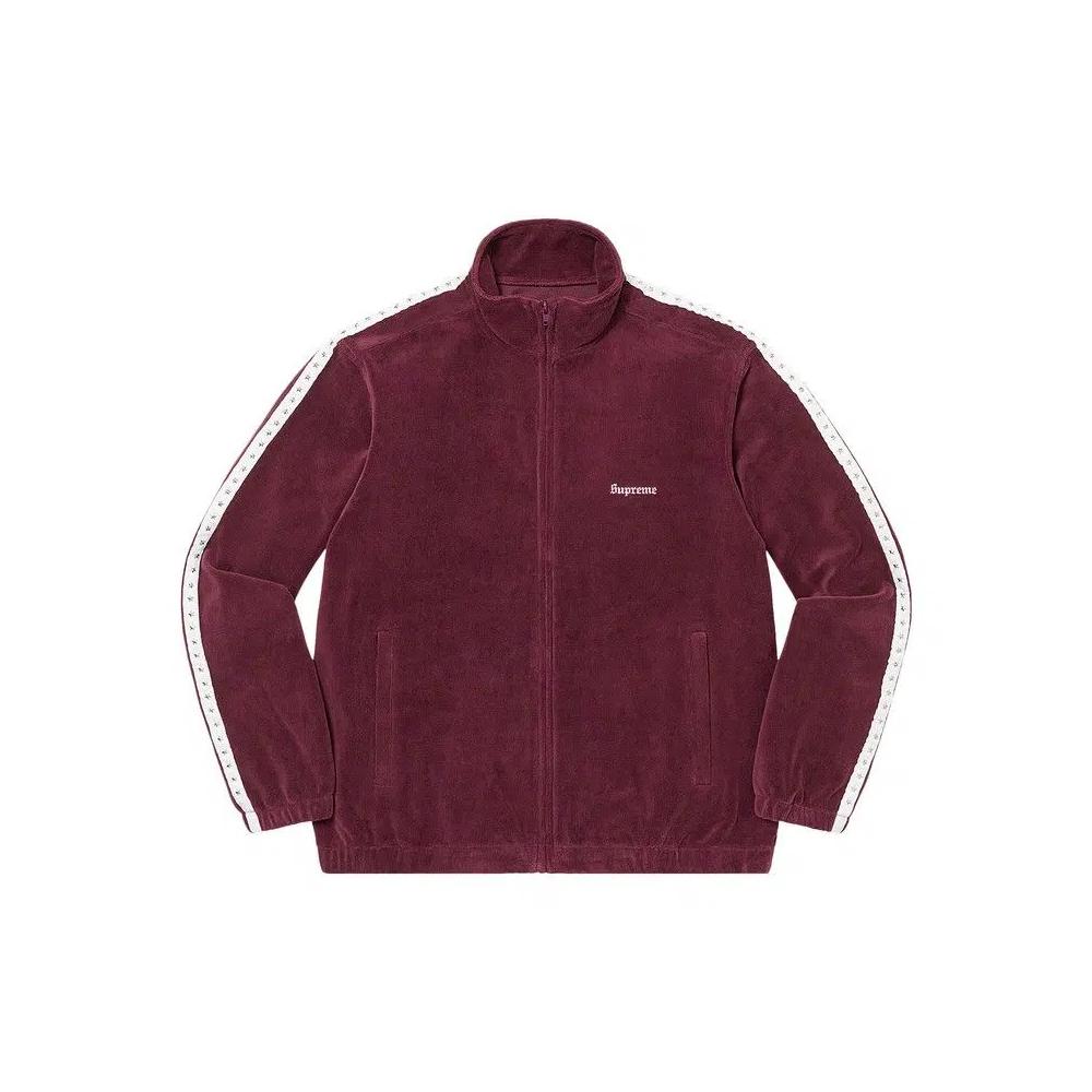 Трековые куртки Supreme Studded Velour Track Jacket 'Burgundy' 1