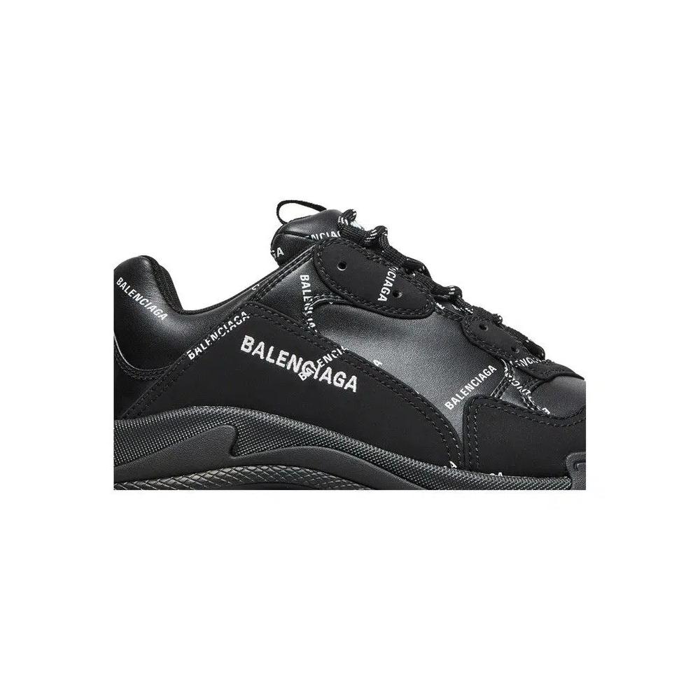 Кроссовки Balenciaga Triple S Sneaker 'Allover Logo - Black' 2