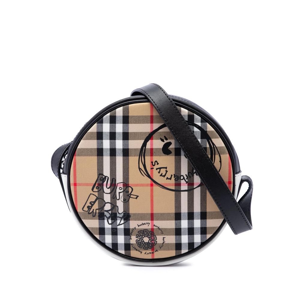 2000-2017 House Check Canvas and Calfskin Cartoon Print Round crossbody bag 1