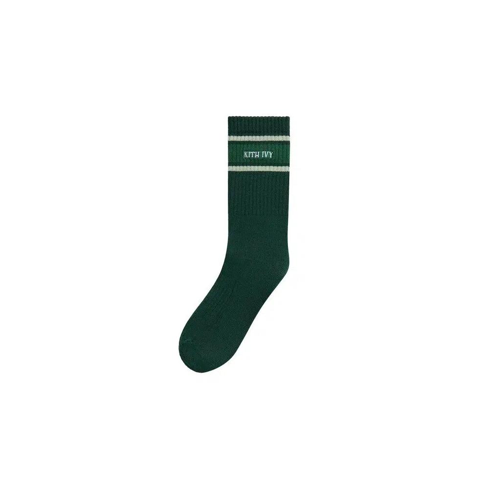 Носки и колготки Kith Ivy For Wilson Stripe Logo Crew Socks 'Ivy Green' 1