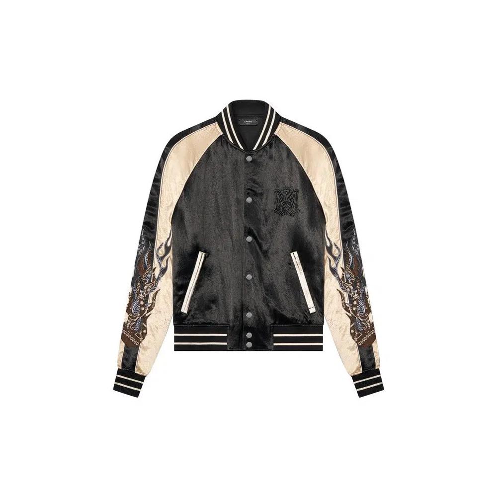 Куртка Amiri Satin Flames Souvenir Jacket 'Черный' 1