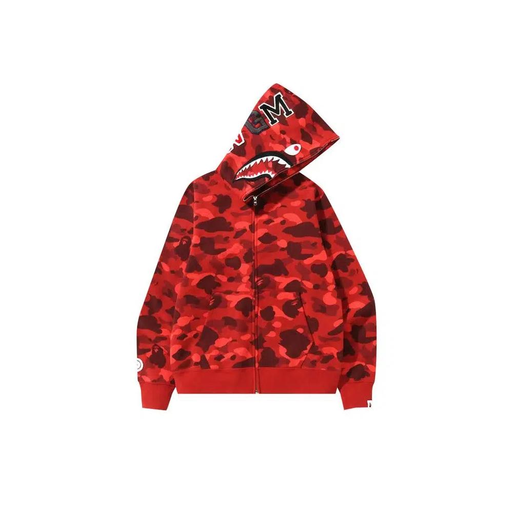 Толстовки BAPE Color Camo Shark Full Zip Hoodie 'Red' 1