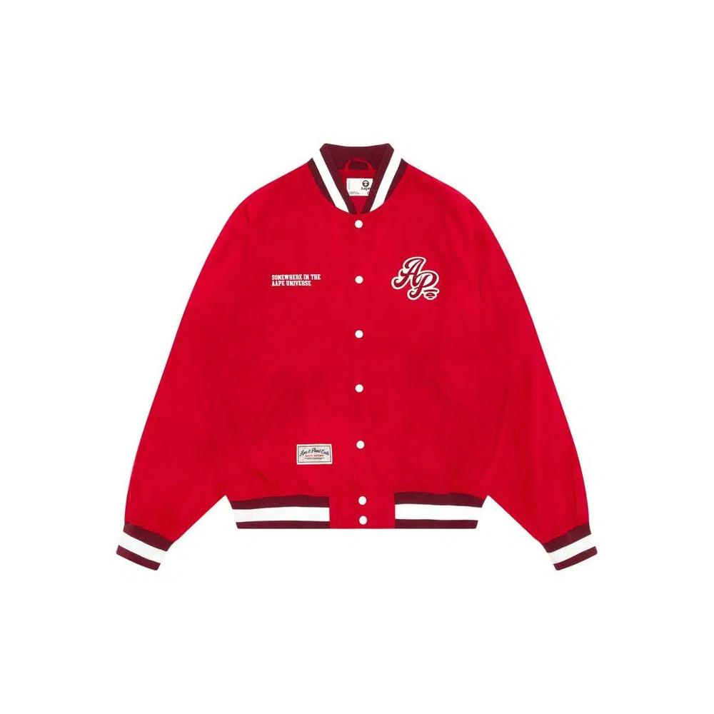 Куртки AAPE Sports Logo Varsity Jacket «Красный» 1