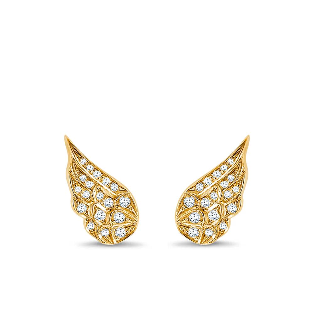 Серьги Tiara из желтого золота с бриллиантами 1