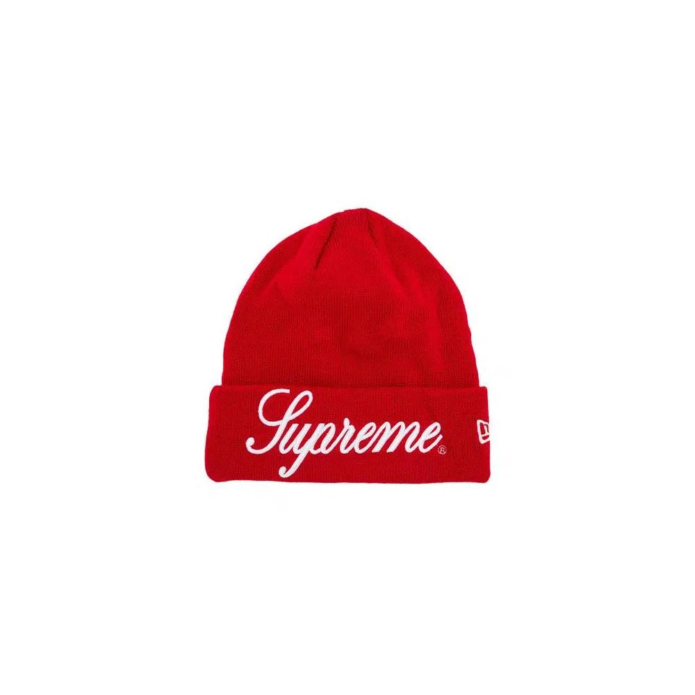 Шапки Supreme New Era Script Beanie 'Red' 1
