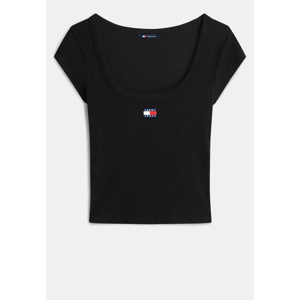 Футболка с логотипом, вырезом-лодочкой и slim-посадкой - Tommy Jeans 5