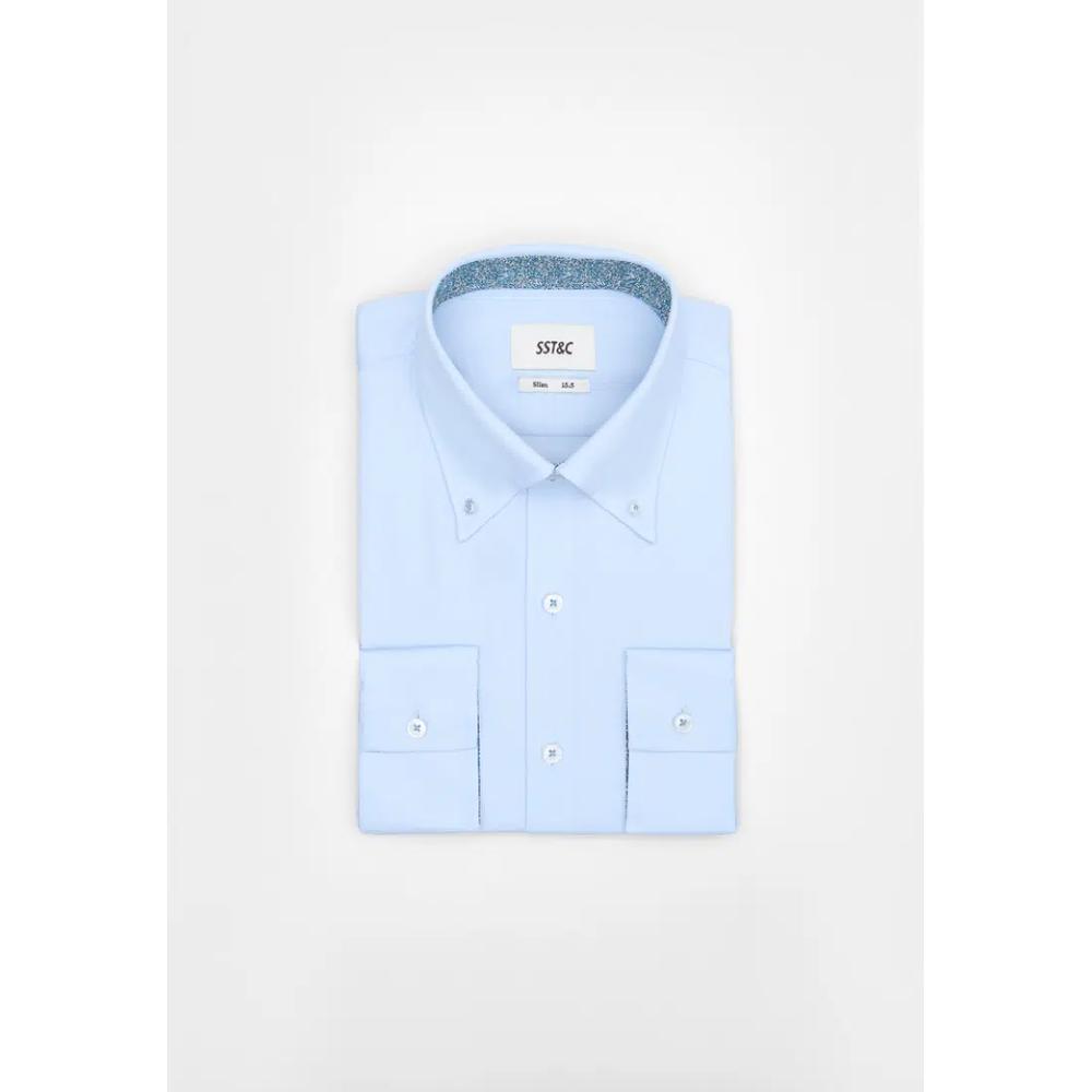 Светло-голубая рубашка slim fit 5