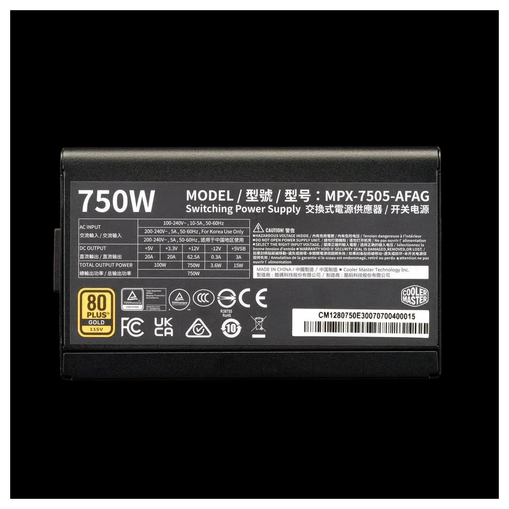 Cooler Master ELITE GOLD 750 750W 80Plus Gold золотой сертификат полностью модульный блок питания 4