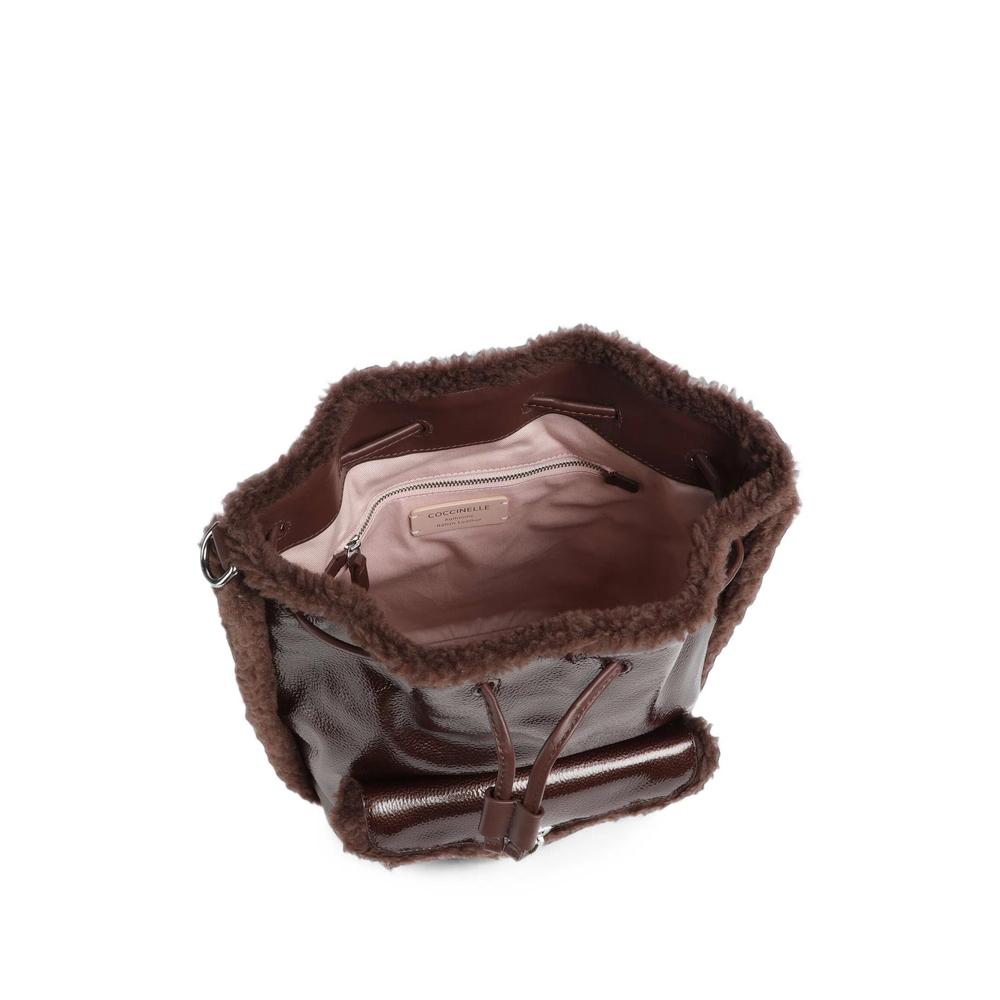 shearling-trim bucket bag 4