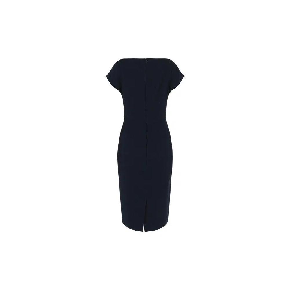 Платья миди Alexander McQueen Twist-Detail Crepe Midi 'Темно-синий' 2