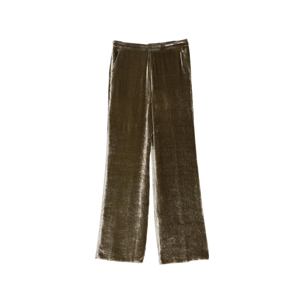 velvet-effect trousers 1