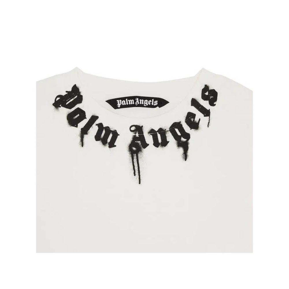 Топ Palm Angels Neck Logo Tee 'Off White/Black' 3