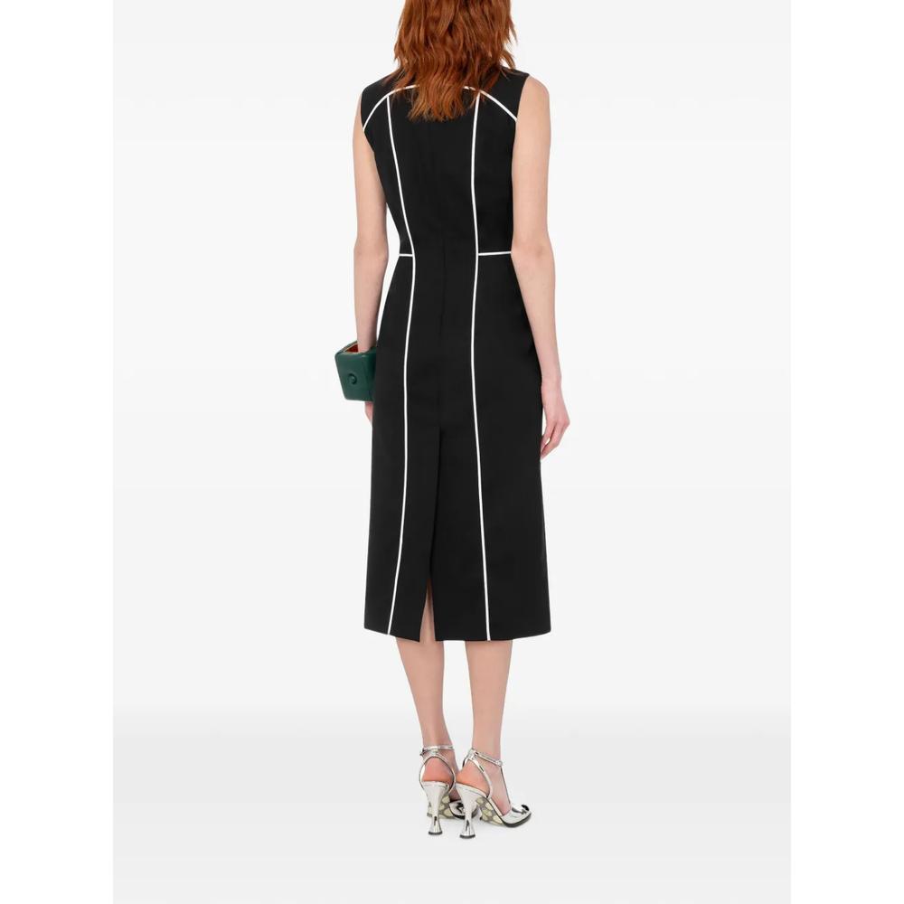 piping-detail sleeveless midi dress 3