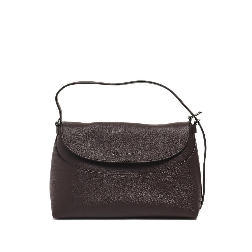 midi grained leather shoulder bag 1