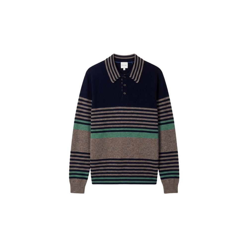 striped polo-collar sweater 2