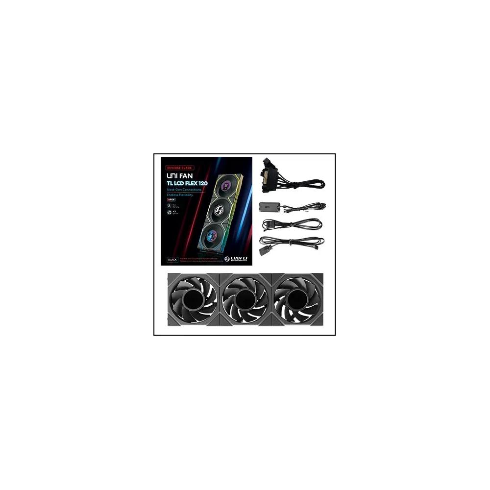 LIAN LI UNI FAN TL LCD FLEX Reverse Blade 120mm 3 in 1 обратный вентиляторный комплект - Black 2