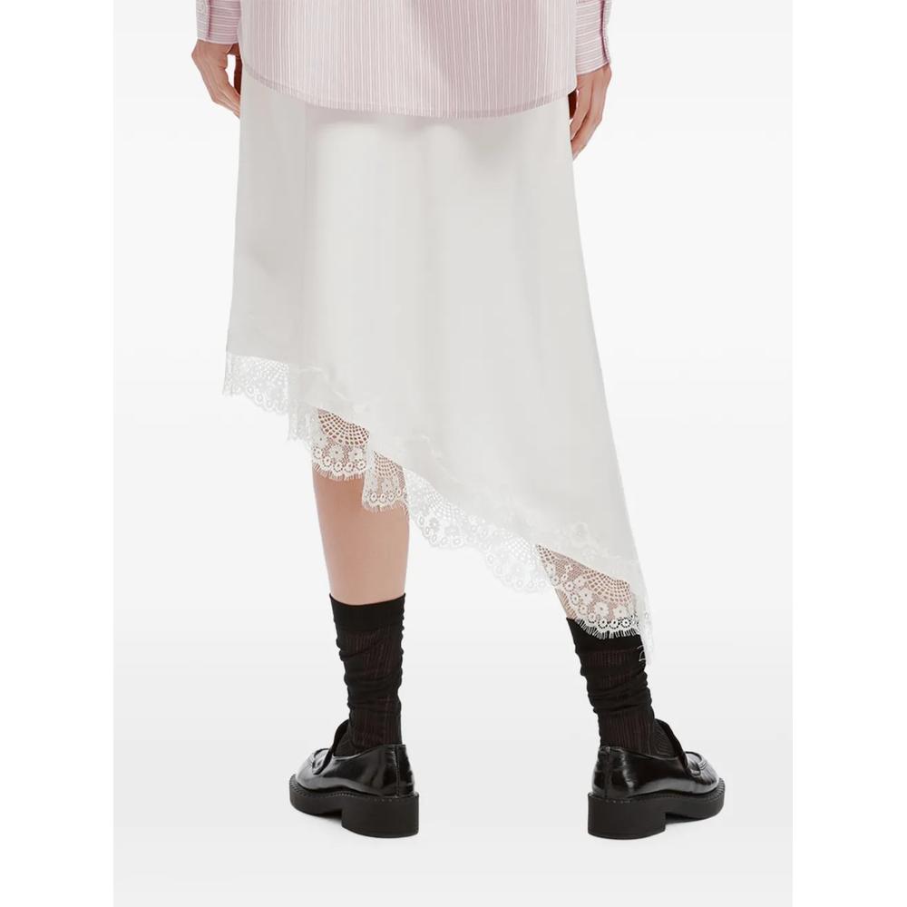 lace-trim asymmetric midi skirt 4