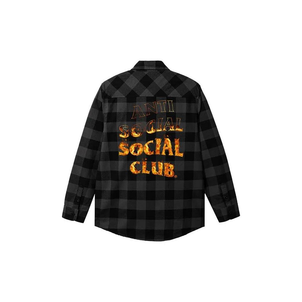 Фланелевые рубашки Anti Social Social Club A Fire Inside Flannel 'Black' 2