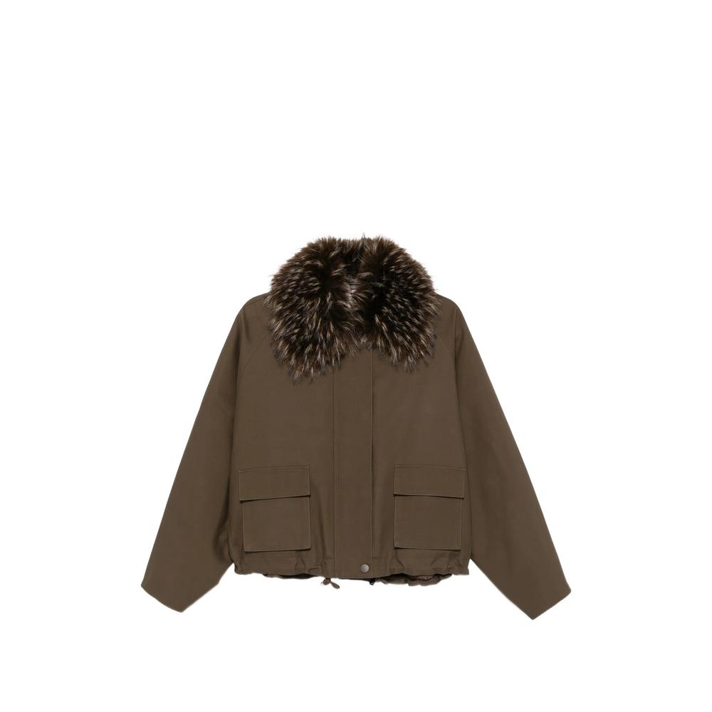 faux-fur-trim drawstring jacket 1