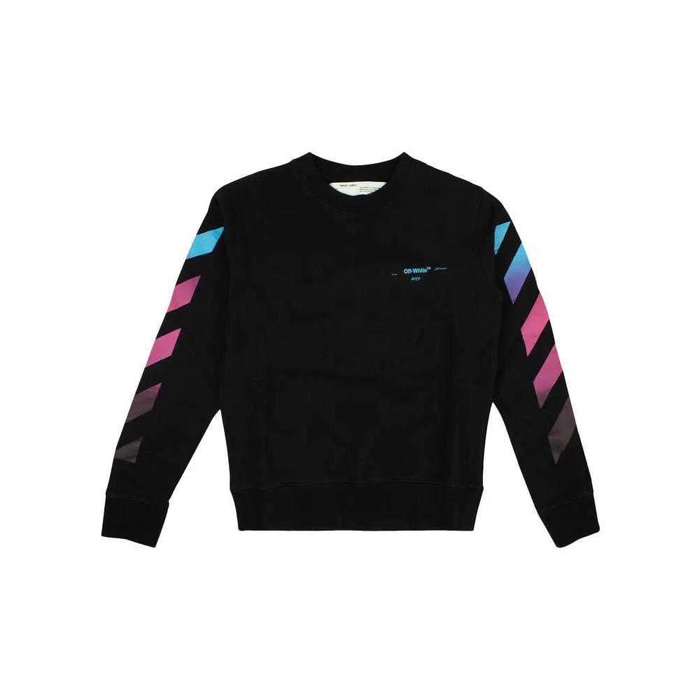 Свитера Off-White Striped Crewneck Sweatshirt 'Black' 1
