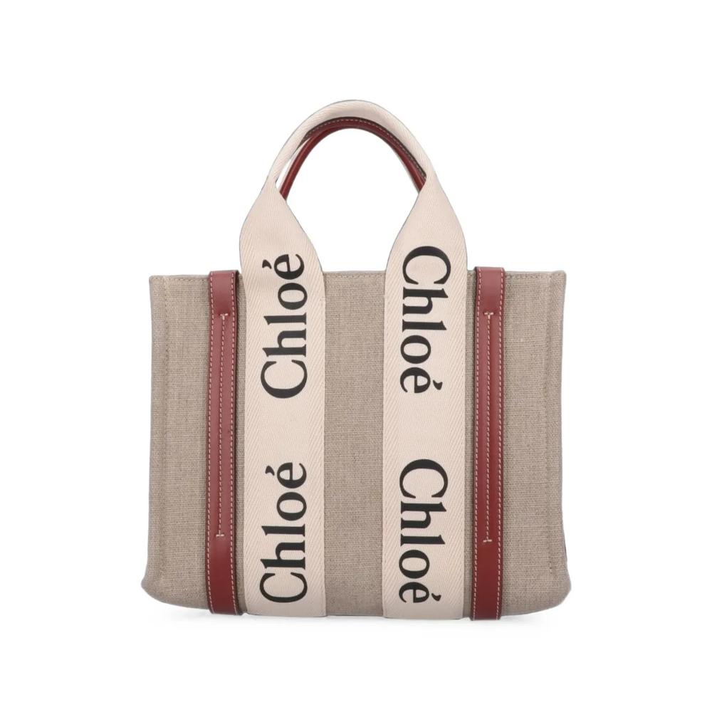 small Woody logo-strap tote bag 2