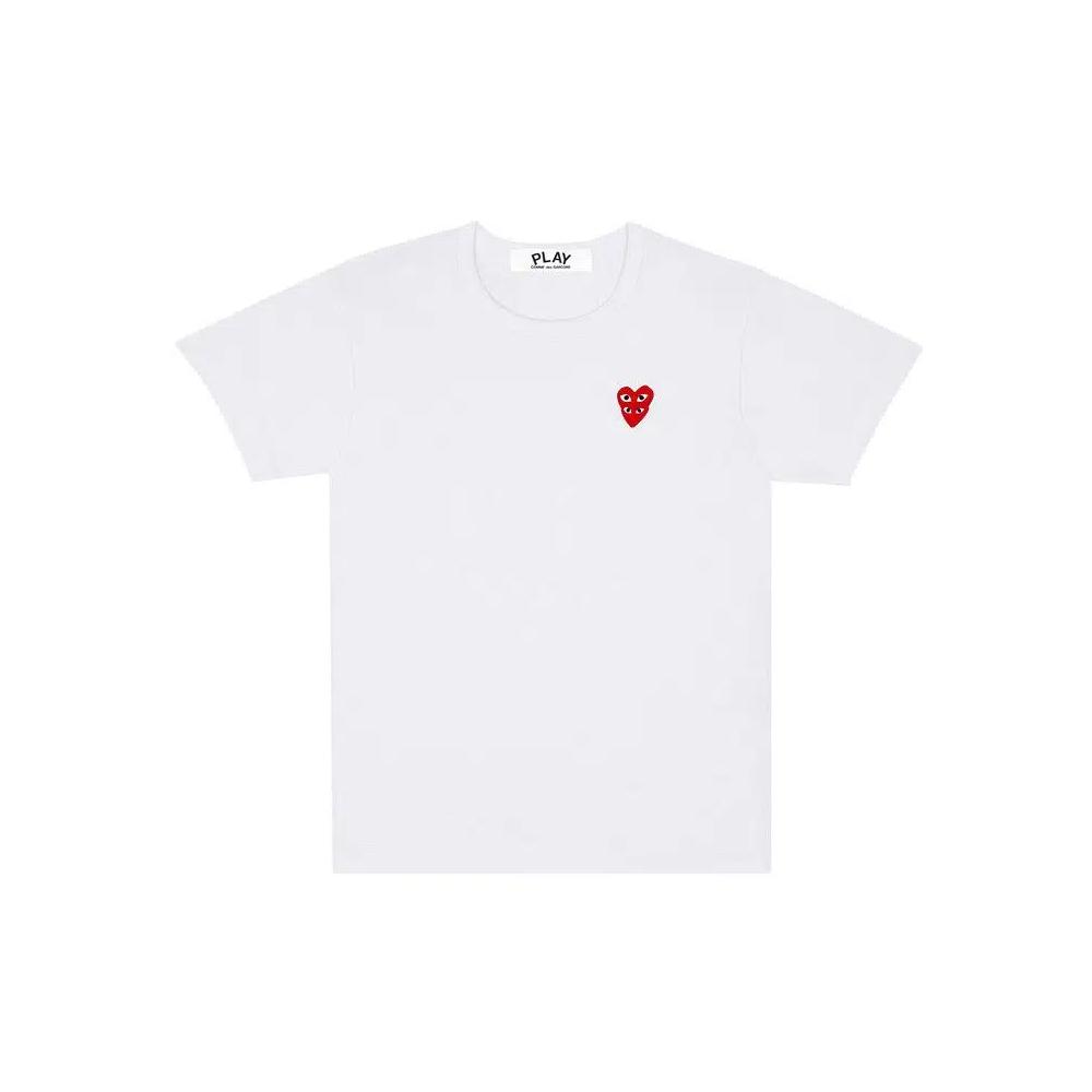 Футболки Comme des Garçons PLAY Double Heart T-Shirt 'White' 1